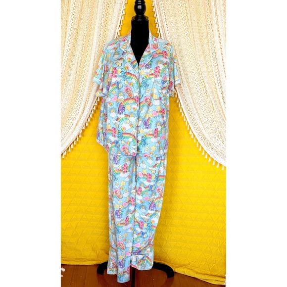 Retro Care Bears Women XL Favorite Bears Pose Pajama Pants Set Kidcore Nostalgic - Picture 4 of 15